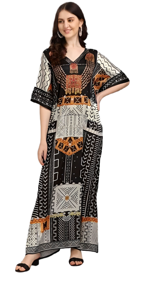 Digital Printed With Stone Work NAZAKAT Kaftan For Casual Wear - Jisha ...