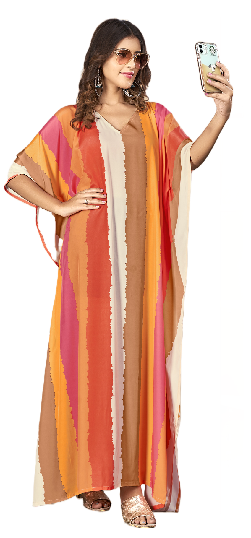 Digital Printed Silk Kaftan For Casual Wear - Jisha Kaftan